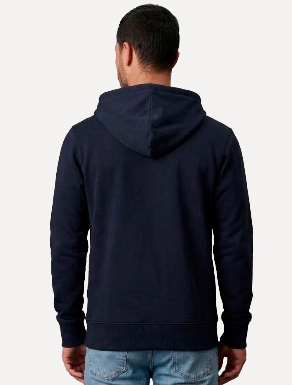 Casaco de Moletom Calvin Klein Hood CK Logo Embroidered Azul Marinho
