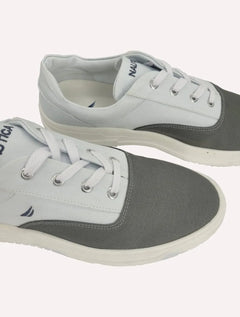 Tênis Nautica Masculino Denim Sailboat Logo Fanton Lona Branco/Cinza