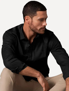 Camisa Calvin Klein Jeans Slim Fit New CKJ Logo Preta