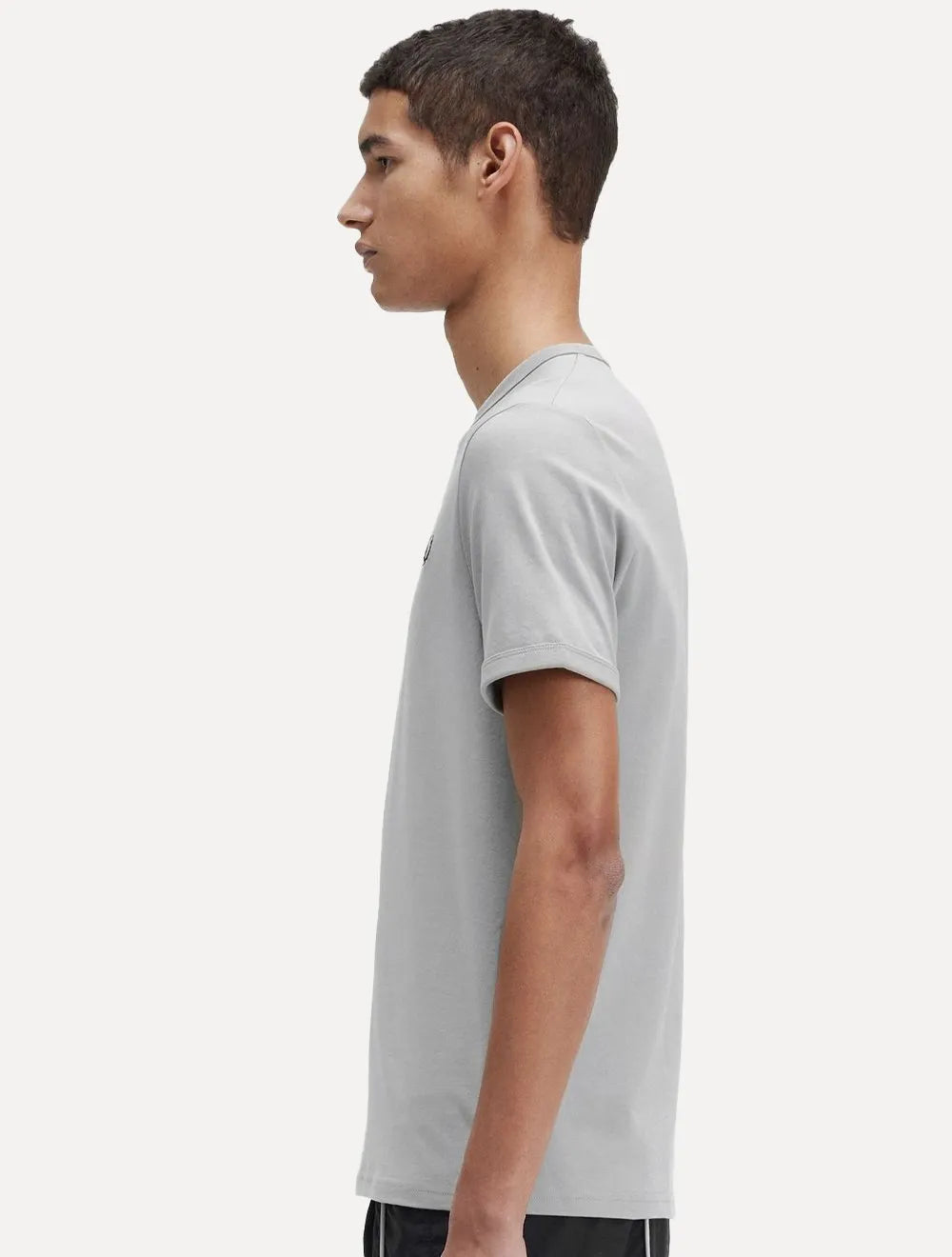 Camiseta Fred Perry Masculina Regular Ringer Logo Cinza