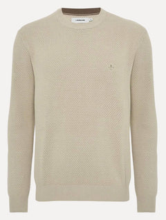 Suéter Dudalina Masculino Tricot Textura Favo Cáqui