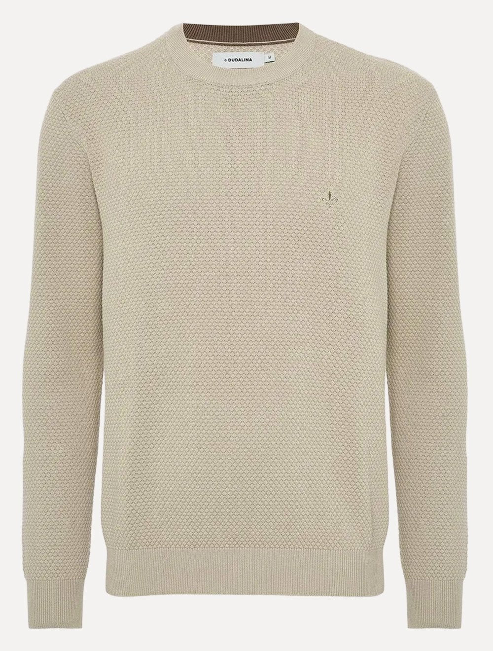 Suéter Dudalina Masculino Tricot Textura Favo Cáqui