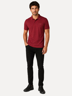 Polo John John Masculina Slim Fit HIgh Mono Vermelho Médio