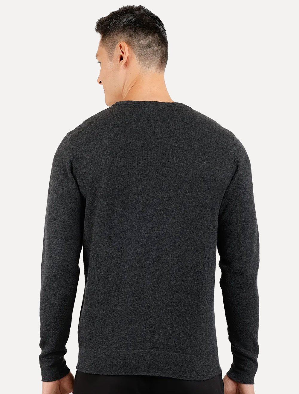 Blusa Aramis Masculina Tricot Gola Careca Grafite Mescla