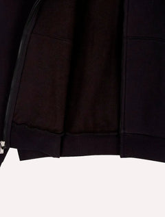 Moletom Calvin Klein Masculino Hoodie Fleece Full-Zip CK Logo Preto