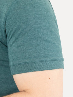 Polo Tommy Jeans Masculina Regular Heather XS Badge Verde Mescla