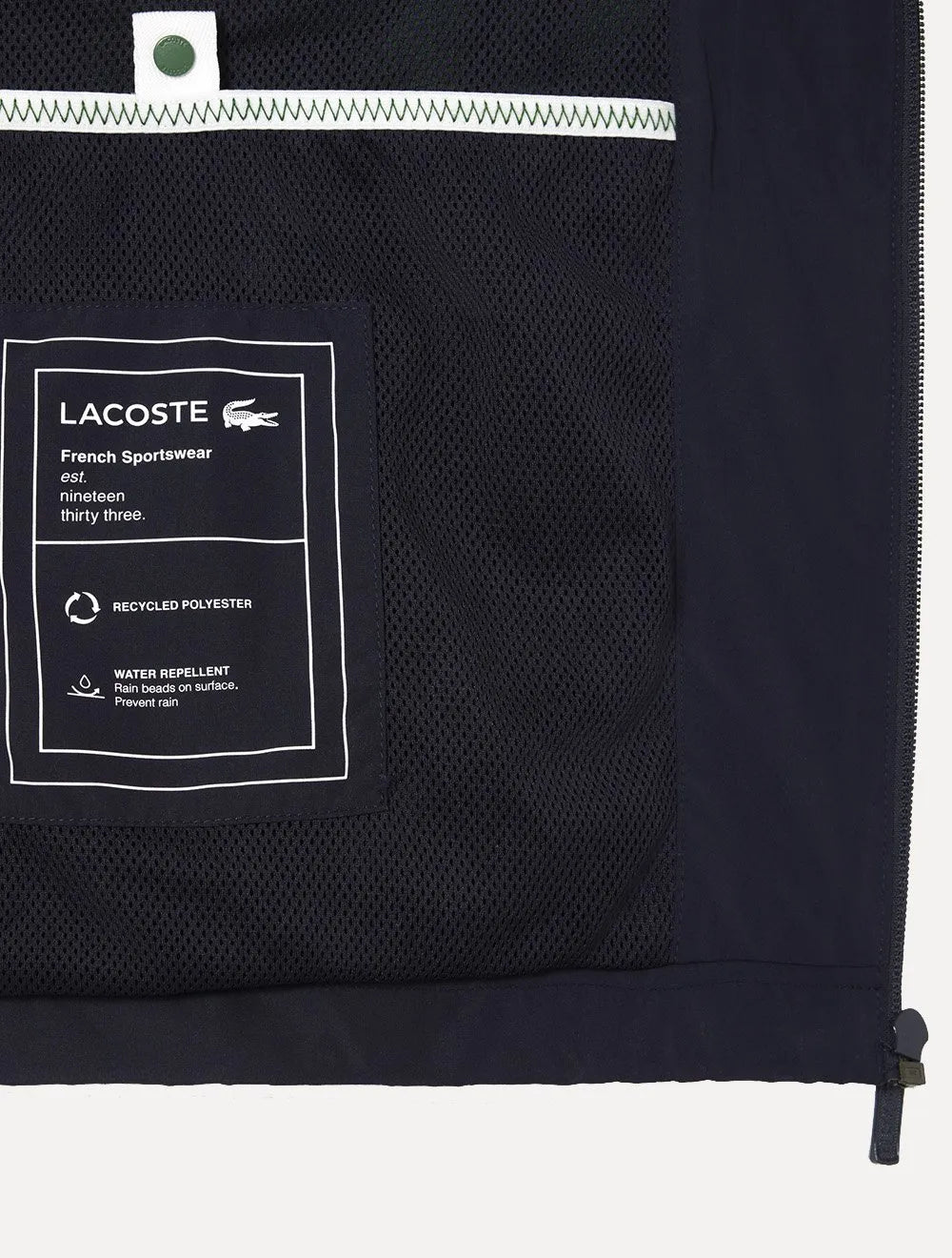 Jaqueta Lacoste Masculina Hoodie Curta Impermeável Azul Marinho