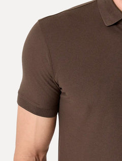 Polo Dudalina Masculina Piquet Essential Color Marrom Médio