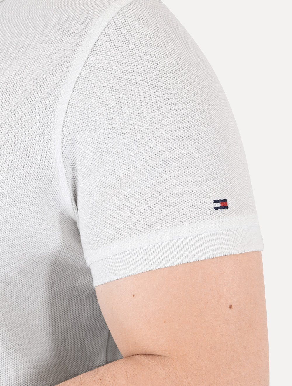Polo Tommy Hilfiger Masculina Regular Piquet Graphic Icon Embroidery Branca