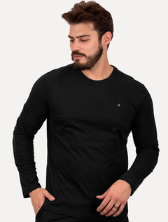 Camiseta Calvin Klein Masculina Meia Malha CK Preta
