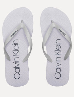 Chinelo Calvin Klein Swimwear Silk Basic Logo Branco