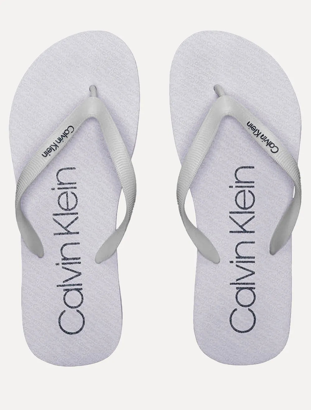 Chinelo Calvin Klein Swimwear Silk Basic Logo Branco