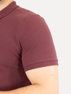 Polo Calvin Klein Masculina Piquet Slim Básica Sem Friso Vermelho Escuro