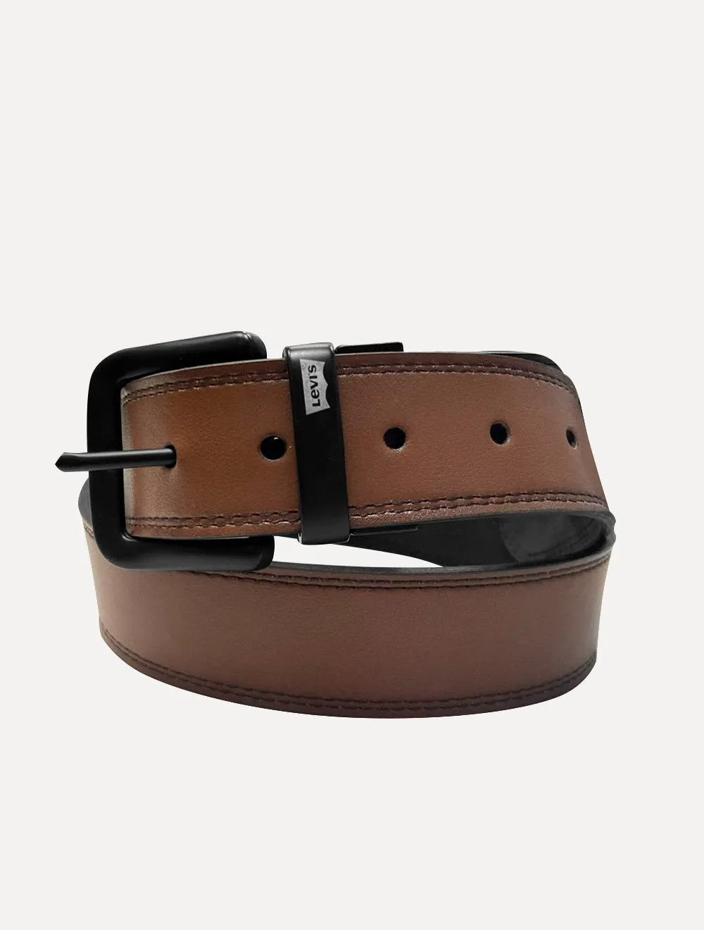 Cinto Levis Masculino Couro Dark Metal Preto/Marrom