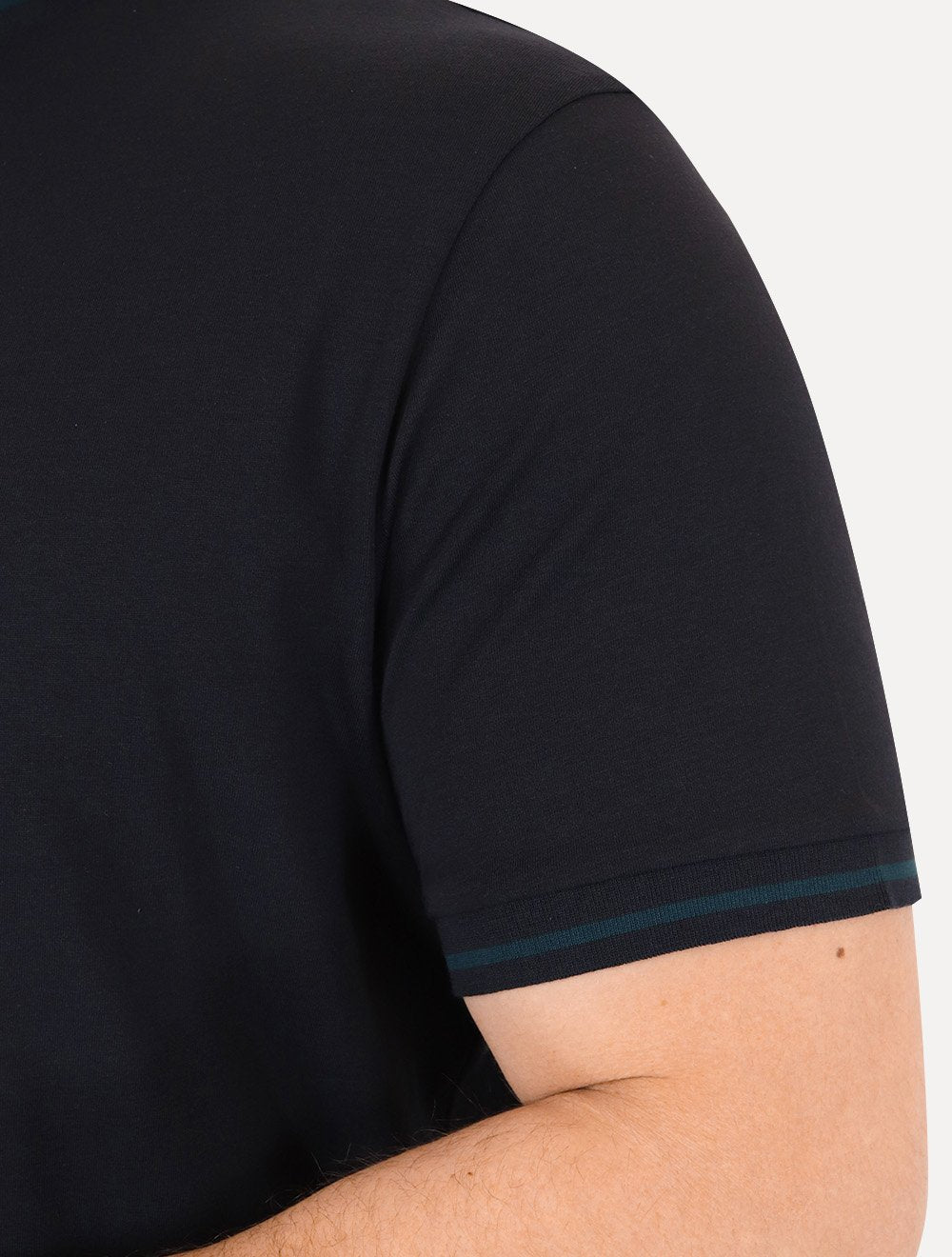 Camiseta Armani Exchange Masculina Regular Green Collar Friso Lisa Azul Marinho