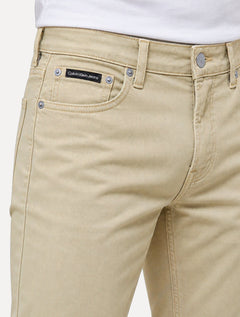 Calça Calvin Klein Jeans Masculina Slim Moletom Sarja Color Cáqui Claro
