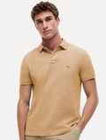 Polo Tommy Hilfiger Masculina Regular Piquet 1985 Marrom Médio Mescla