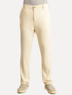 Calça Sergio K Masculina Linho Elastico Areia