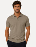 Polo Aramis Masculina Piquet Basic Mono Cáqui Escuro Mescla