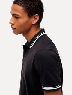 Polo Tommy Jeans Masculina Piquet Regular Tipped Preto