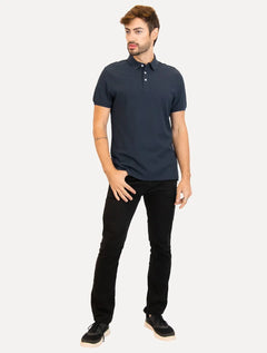 Polo Aramis Masculina Cotton Piquet Basic Azul Marinho