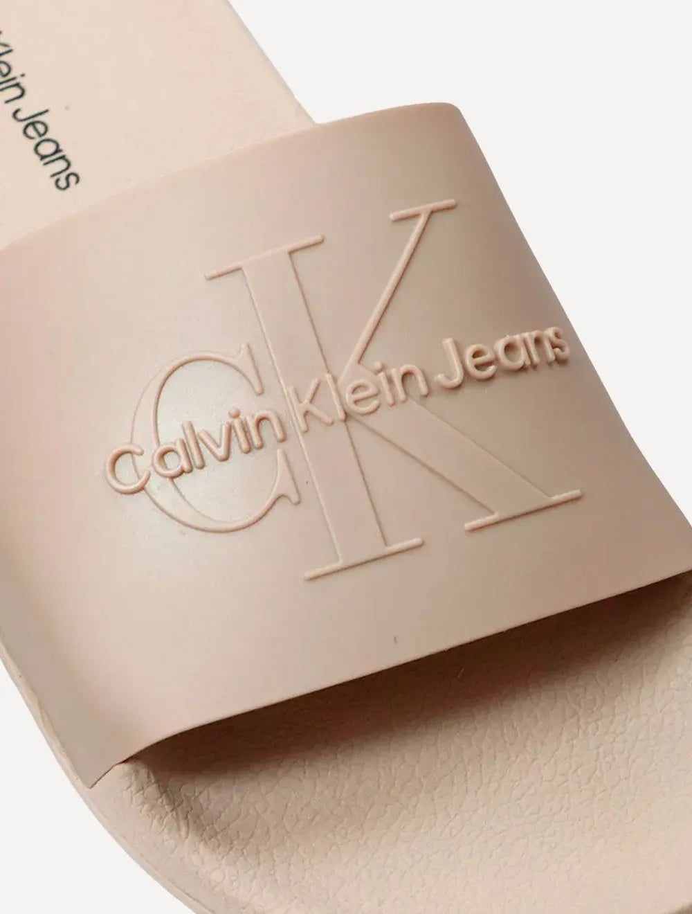Chinelo Calvin Klein Jeans Slide Logo Issue Cáqui Médio