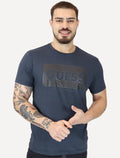 Camiseta Guess Masculina Los Angeles Logo Block Azul Marinho
