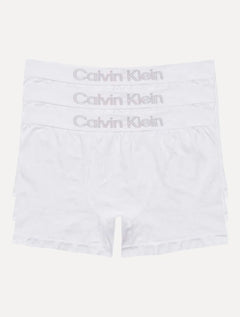 Cueca Calvin Klein Low Rise Trunk Sem Costura Branca Pack 3UN