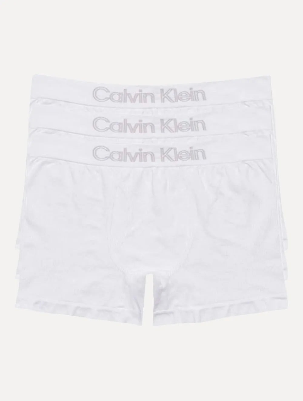 Cueca Calvin Klein Low Rise Trunk Sem Costura Branca Pack 3UN