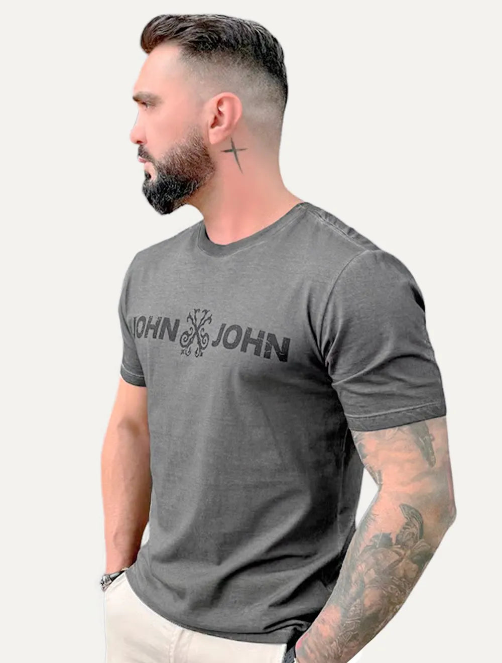 Camiseta John John Masculina Fit Basic Cinza