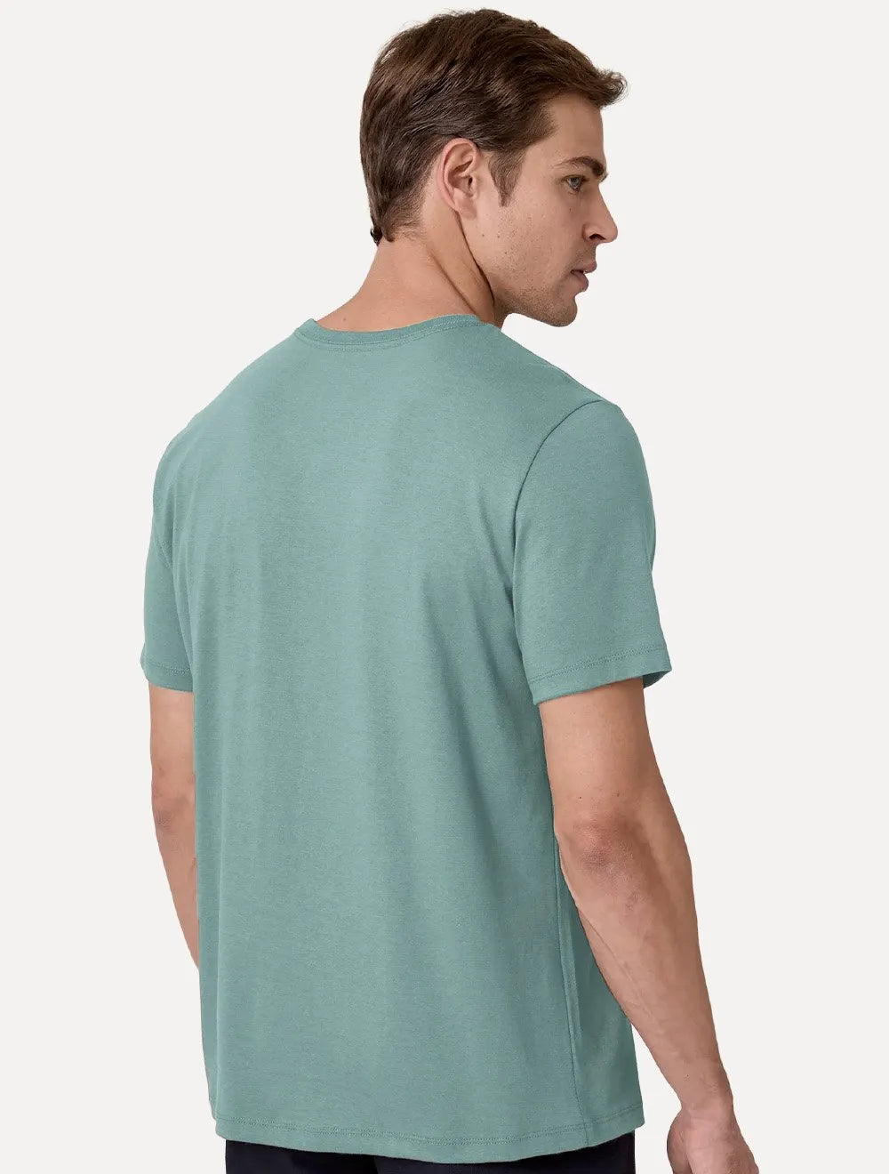 Camiseta Dudalina Masculina Essentials Mono Logo Azul Turquesa