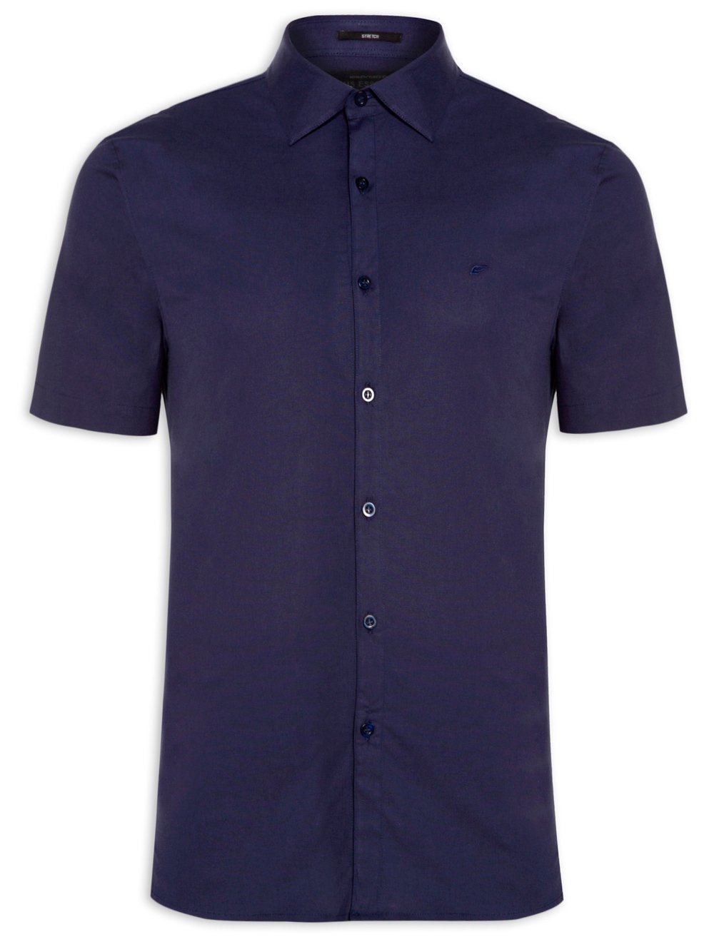 Camisa Ellus Masculina Manga Curta Tricoline LY Classic Italian Azul Marinho