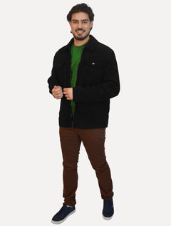 Jaqueta Dixen Masculina Cotelê Canelada Pockets FullZip Preta