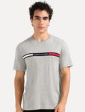 Camiseta Tommy Hilfiger Masculina Chest Insert Logo Cinza Mescla