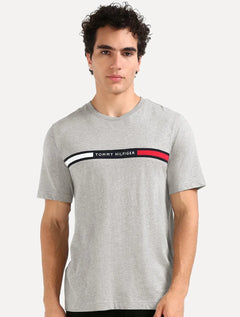 Camiseta Tommy Hilfiger Masculina Chest Insert Logo Cinza Mescla