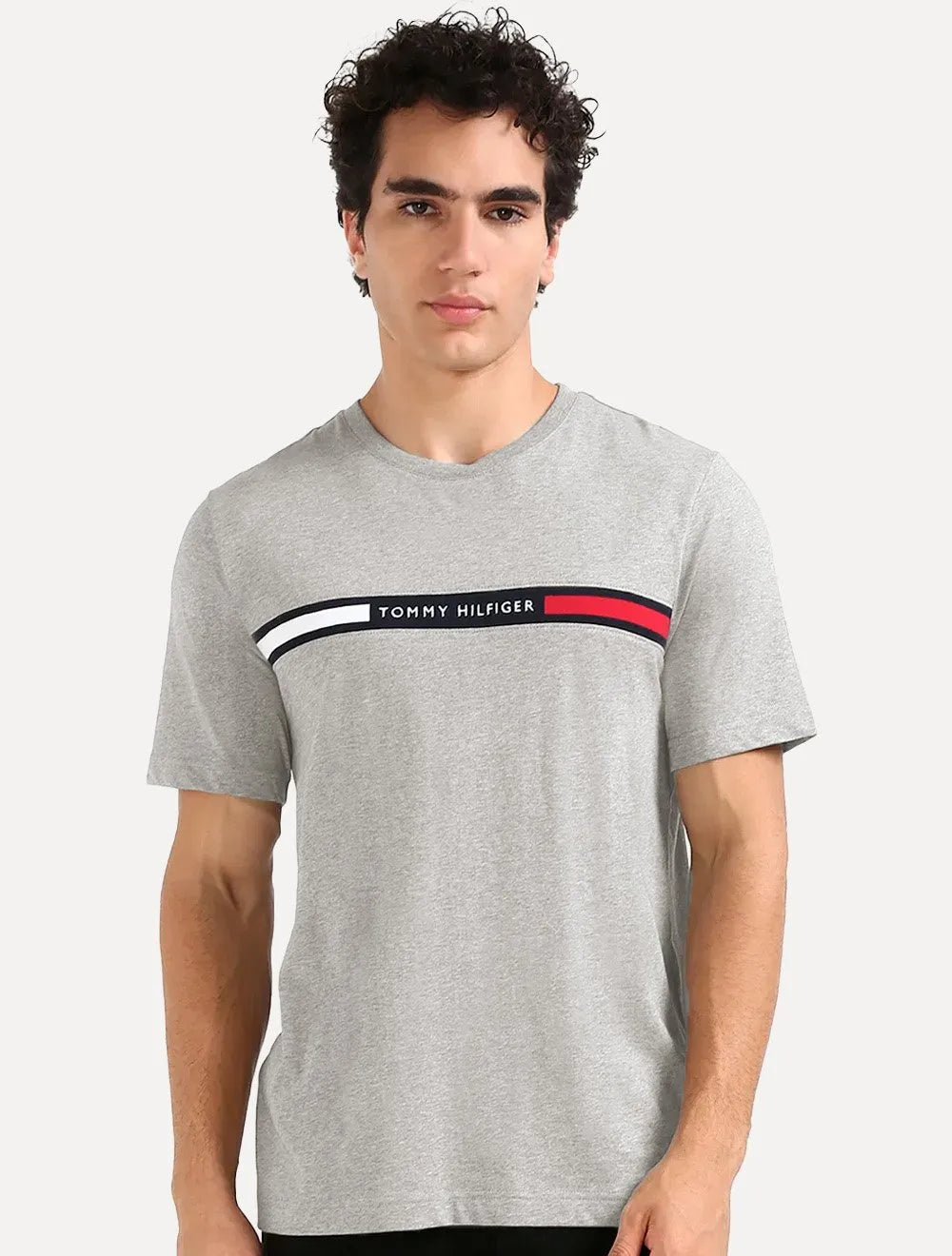 Camiseta Tommy Hilfiger Masculina Chest Insert Logo Cinza Mescla