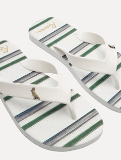 Chinelo Reserva Masculino RSV Listras Tricolores Branco