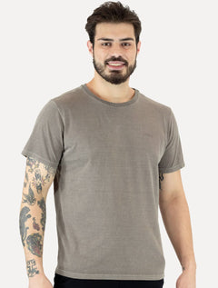 Camiseta Ellus Masculina Cotton Fine Grunge Gothic Classic Cinza Médio