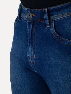 Bermuda Dudalina Jeans Masculina Denim Destroyer Azul Médio