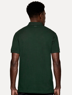 Polo Aramis Masculina Regular Detalhe Interno Dark Logo Verde Intenso