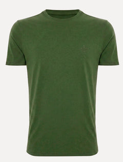Camiseta Dudalina Masculina Essentials Modal Logo Verde Musgo