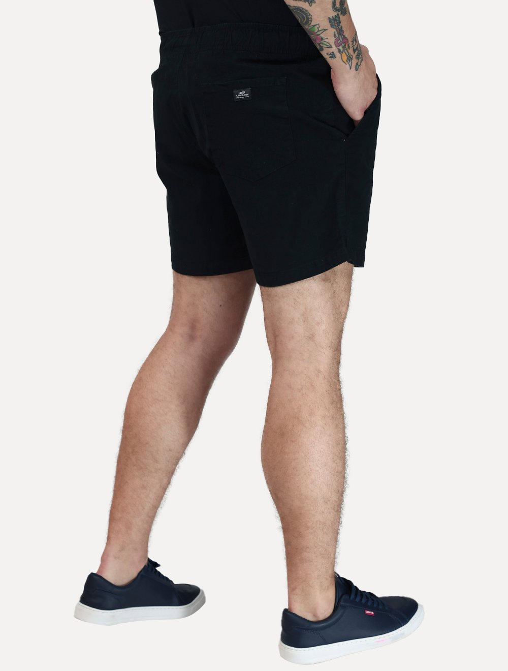 Short King & Joe Masculina Sarja Flex Twill Peach Preto