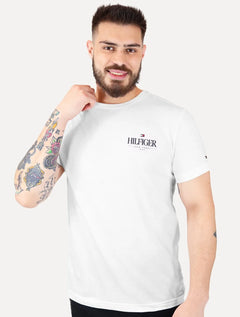 Camiseta Tommy Hilfiger Masculina Stack Poster Logo Branca