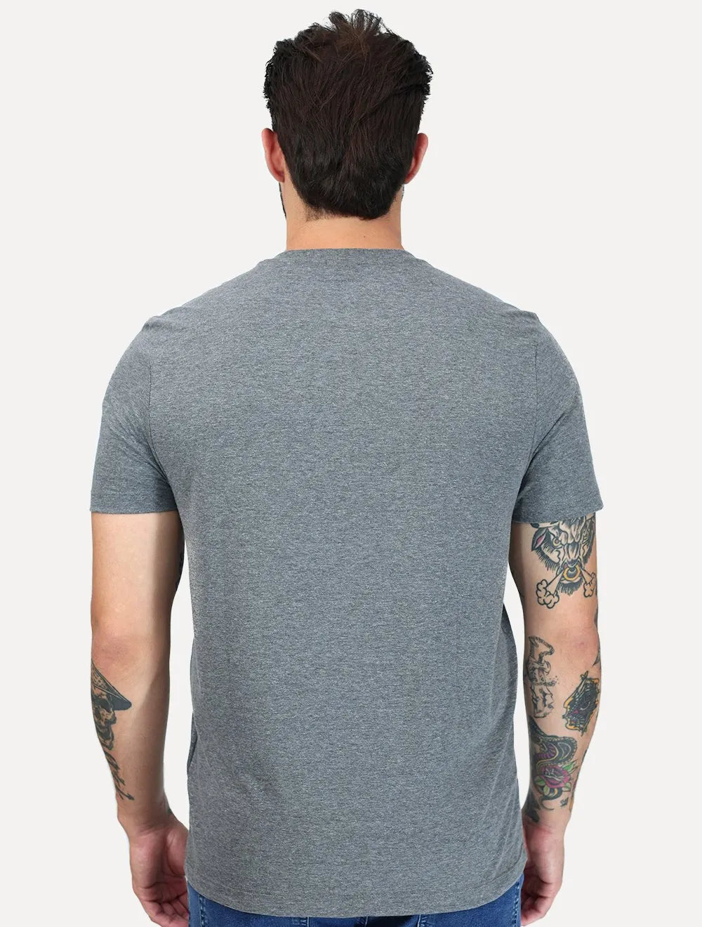 Camiseta Aramis Masculina Basic Lisa Cinza Mescla