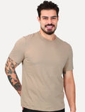 Camiseta Individual Masculina Comfort Pima Soft Touch Logo Marrom Médio