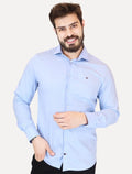 Camisa Tommy Hilfiger Masculina Slim THFlex Poplin Azul Claro