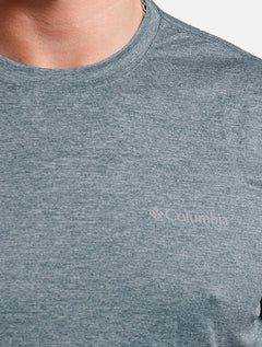 Camiseta Columbia Masculina Hike Crew Light Logo Azul Mescla