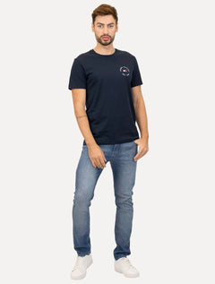 Camiseta Tommy Hilfiger Masculina Roundle Logo Chest Azul Marinho