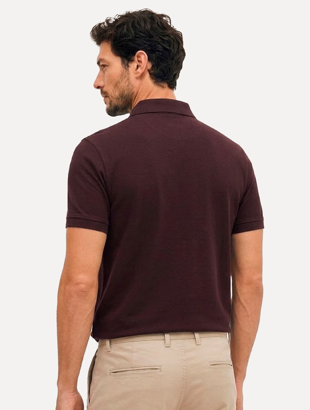 Camisa Polo Aramis Masculina Basic Piquet Mono Logo Vinho Escuro