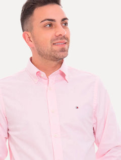 Camisa Tommy Hilfiger Masculina Regular Fit Classic Collar Rosa